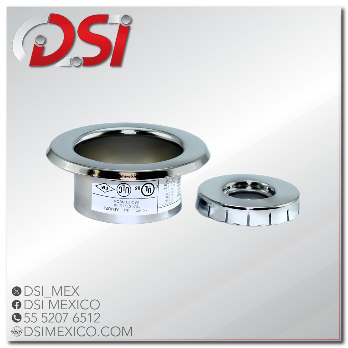 Chapetón para rociador 1/2 NPT Cromado