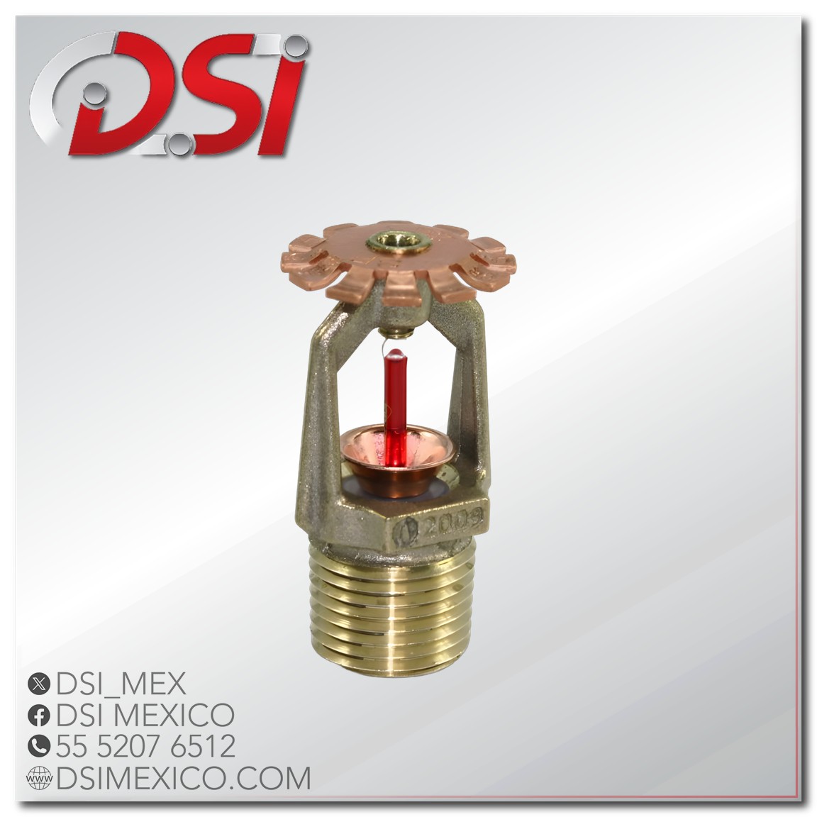 Rociador TY-FRB SSP Respuesta Rápida Bronce K=5.6 12 NPT 155°F68°C Marca Tyco