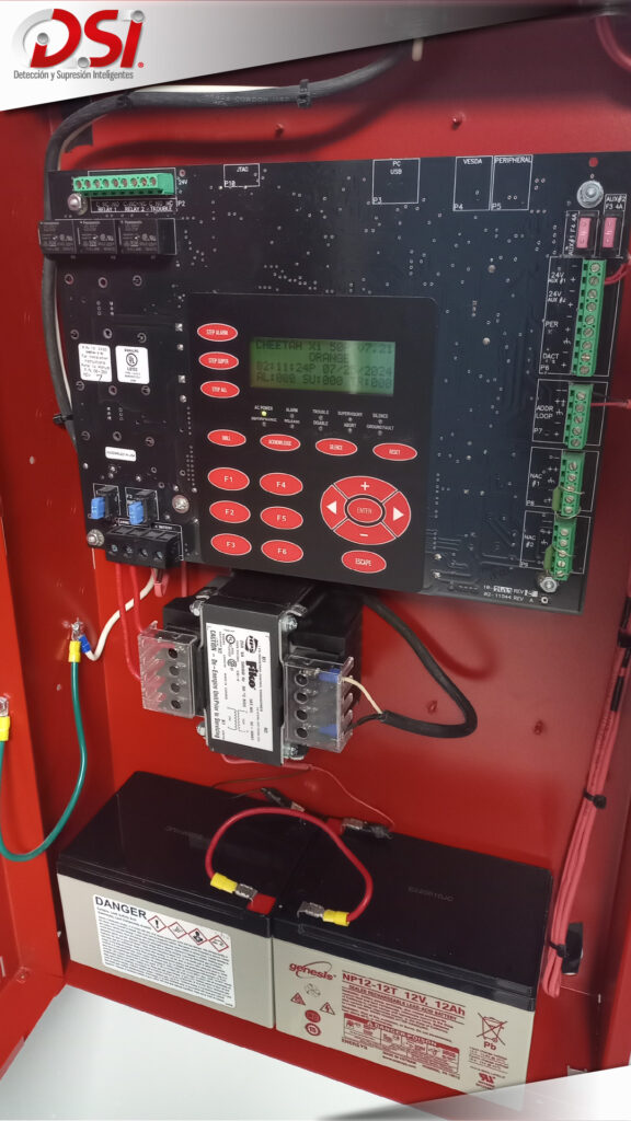 Sistema contra incendio tablero