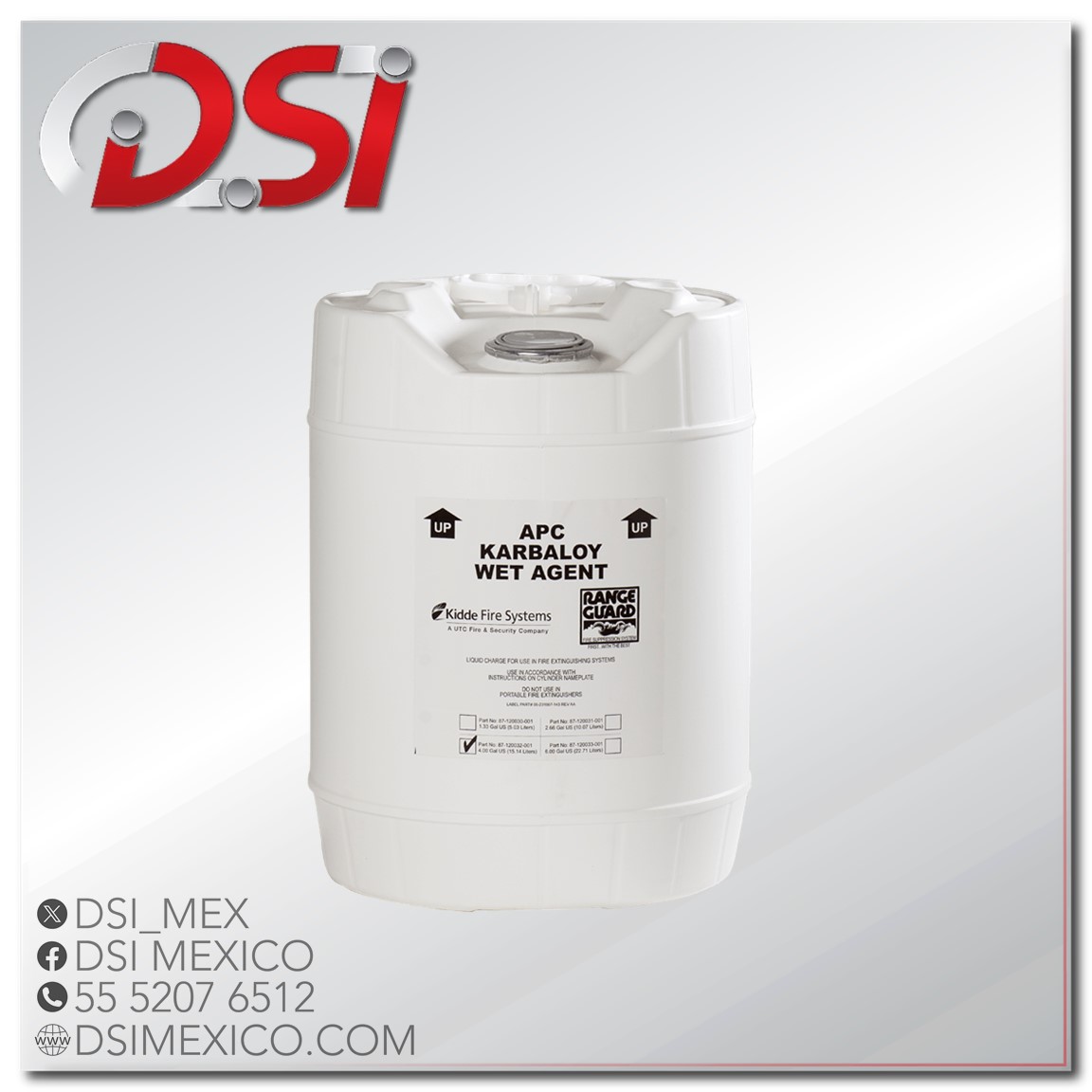 Recarga de agente quimico Acetato de Potasio Kidde